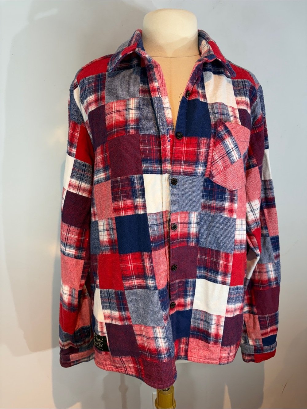 The Vermont Flannel Co Heavyweight Patchwork Flannel Shacket XXL USA Made